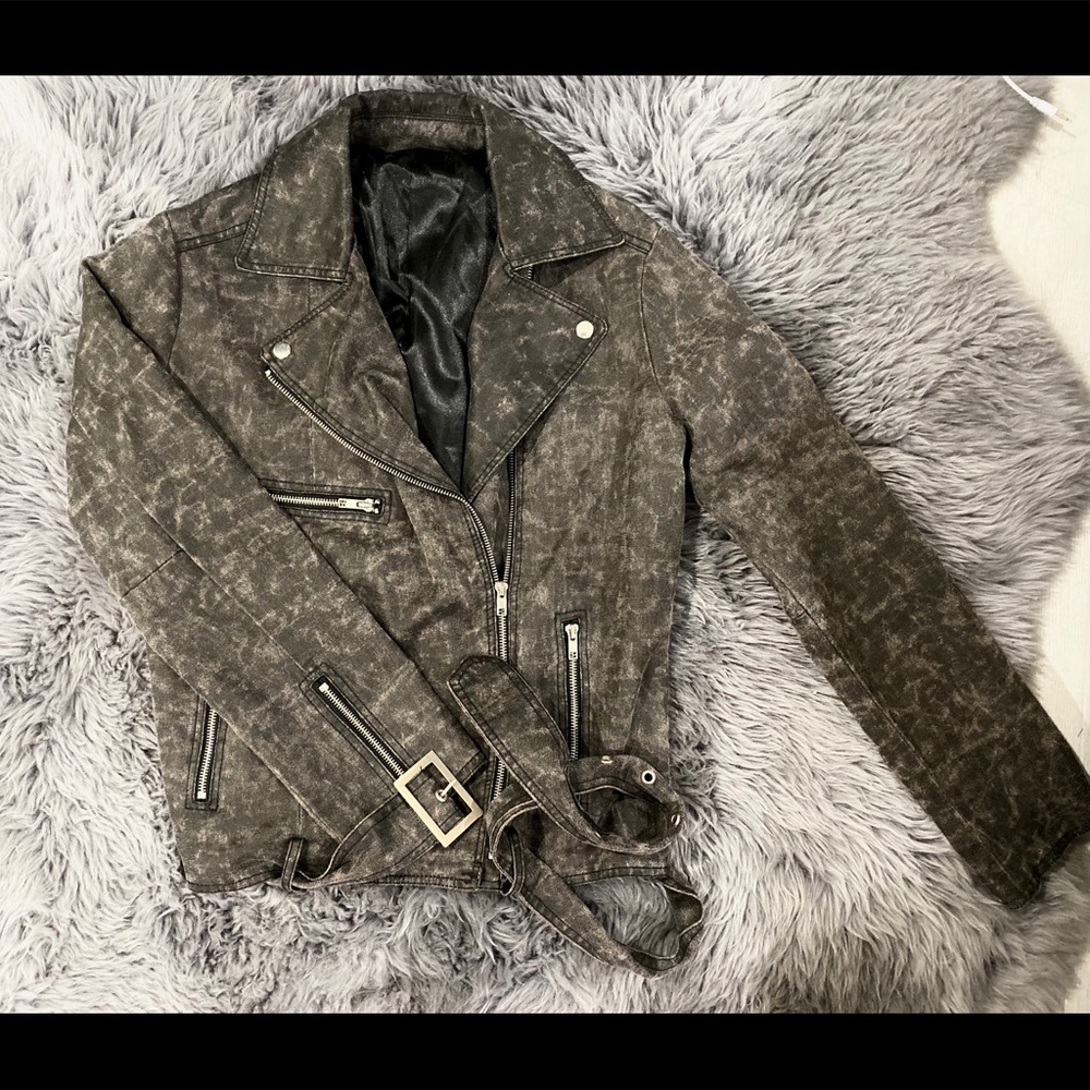Grey Suede Motor Jacket